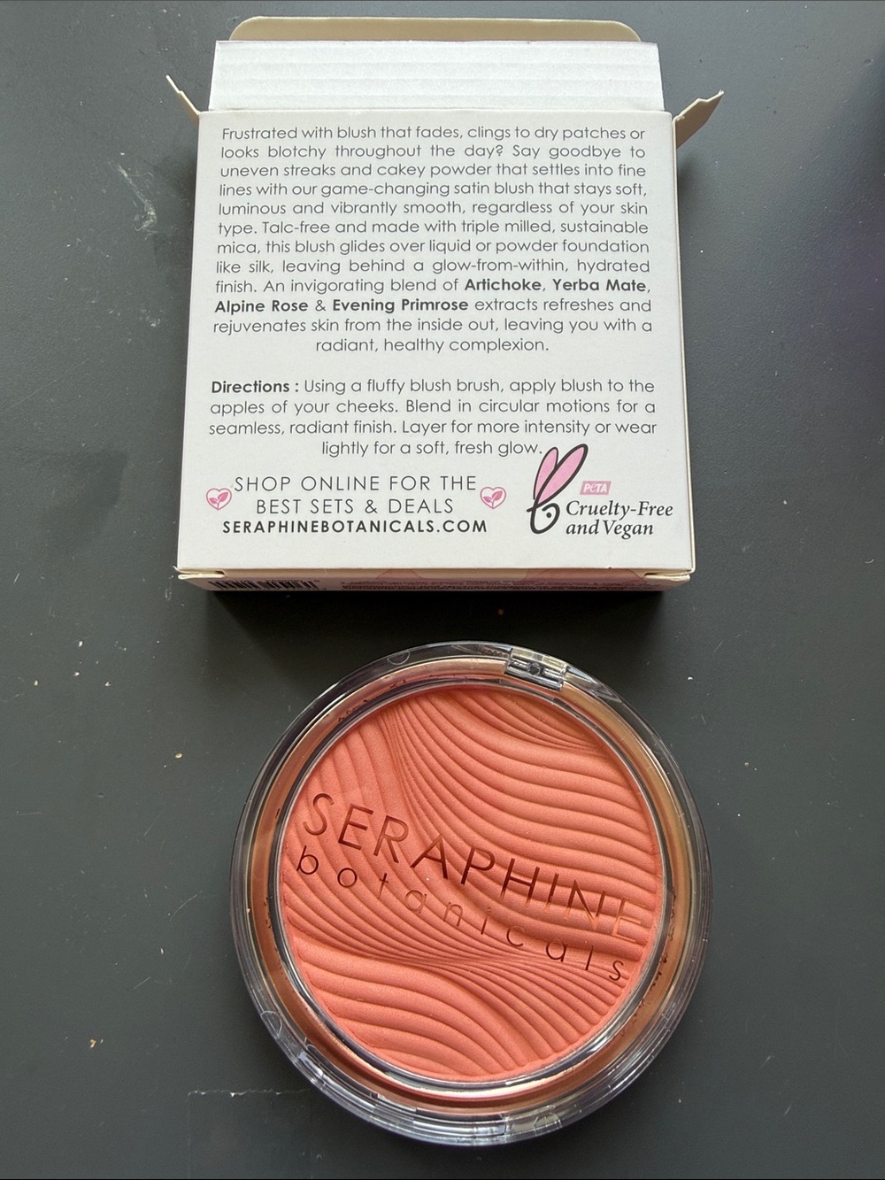 Seraphine Botanicals Tea + Rose Satin Blush - Fresh Apricot